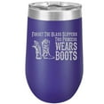 thumbnail image 1 of 16 oz Double Wall Vacuum Insulated Stainless Steel Stemless Wine Tumbler Glass Coffee Travel Mug With Lid Princess Wears Boots Cowgirl (Purple), 1 of 1