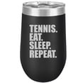 thumbnail image 1 of 16 oz Double Wall Vacuum Insulated Stainless Steel Stemless Wine Tumbler Glass Coffee Travel Mug With Lid Tennis Eat Sleep Repeat, 1 of 1
