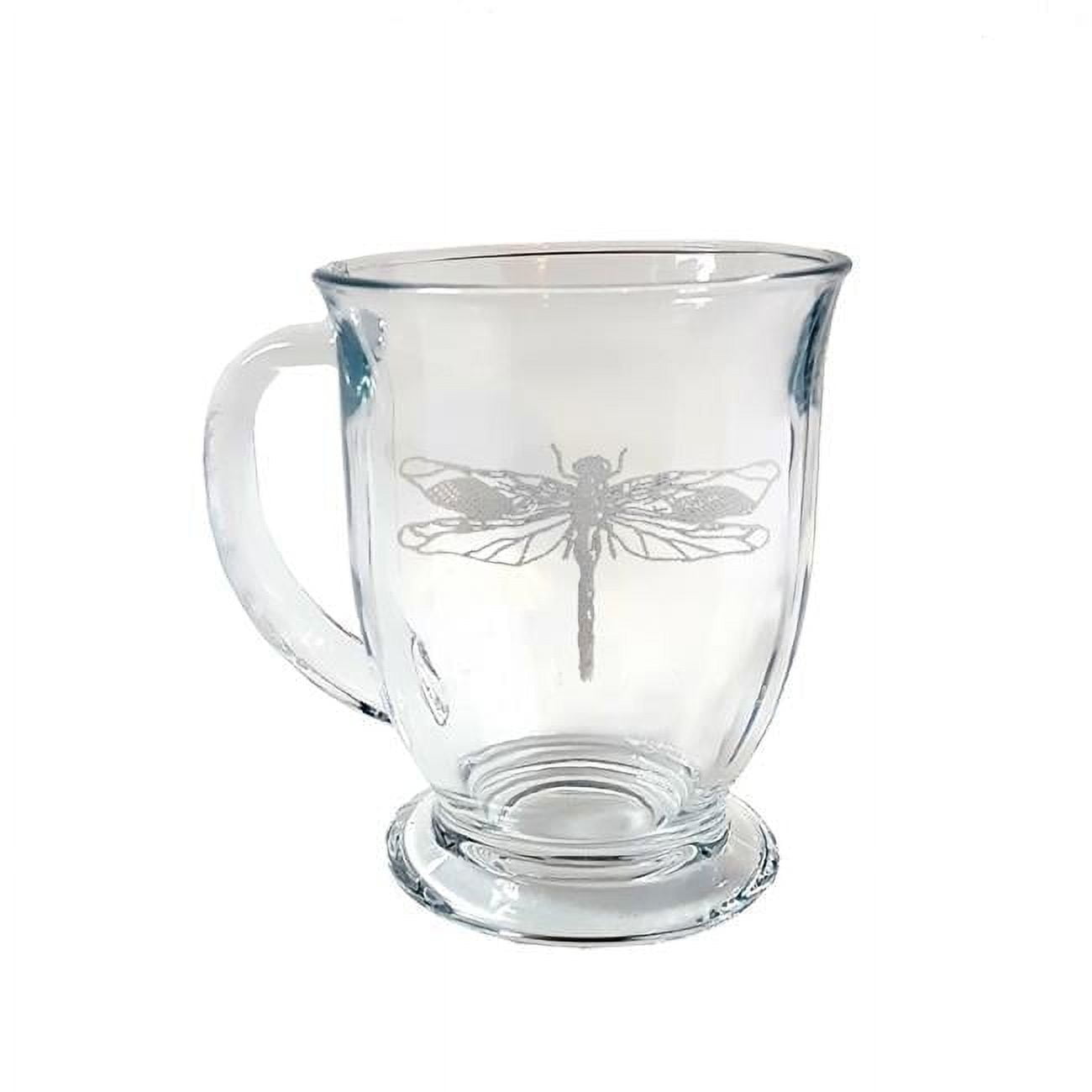 16 oz Dragonfly Engraved Glass Coffee Mug - Walmart.com