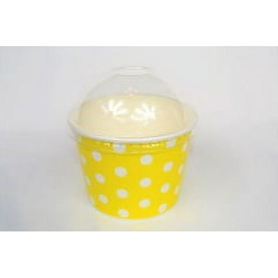 16 oz Frozen Yogurt Ice Cream Cups Polka Dot Yellow from Frozen Solutions