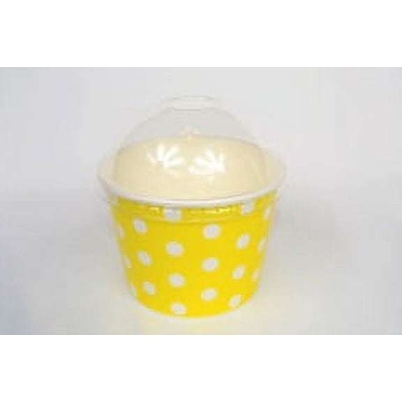 16 oz Frozen Yogurt Ice Cream Cups Polka Dot Yellow from Frozen Solutions