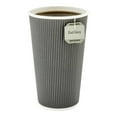 thumbnail image 1 of 16 oz Gray Paper Coffee Cup - Ripple Wall - 3 1/2" x 3 1/2" x 5 1/2" - 500 count box, 1 of 3