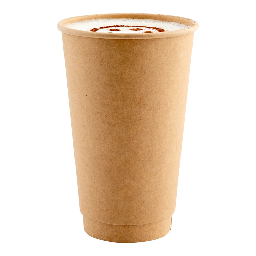 8 oz Kraft Paper Coffee Cup - Double Wall - 3 1/2 x 3 1/2 x 3 1/4 - 500  count box