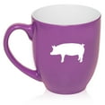 thumbnail image 1 of 16 oz Large Bistro Mug Ceramic Coffee Tea Glass Cup Pig (Purple), 1 of 1