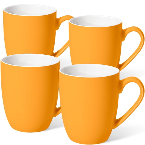 16 oz Large Coffee Mugs Set of 4 Ceramic Coffee Mug White Coffee Cups Tea Cups Idea Gift for Women Men House Warming Gifts New Home Office