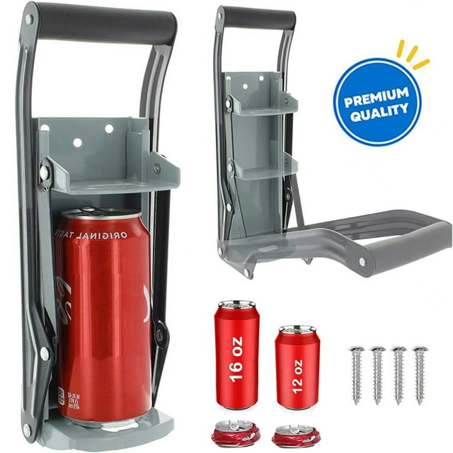 16 oz Meta Can Crusher for Recycling, HeavyDuty Wall Mounted Can
