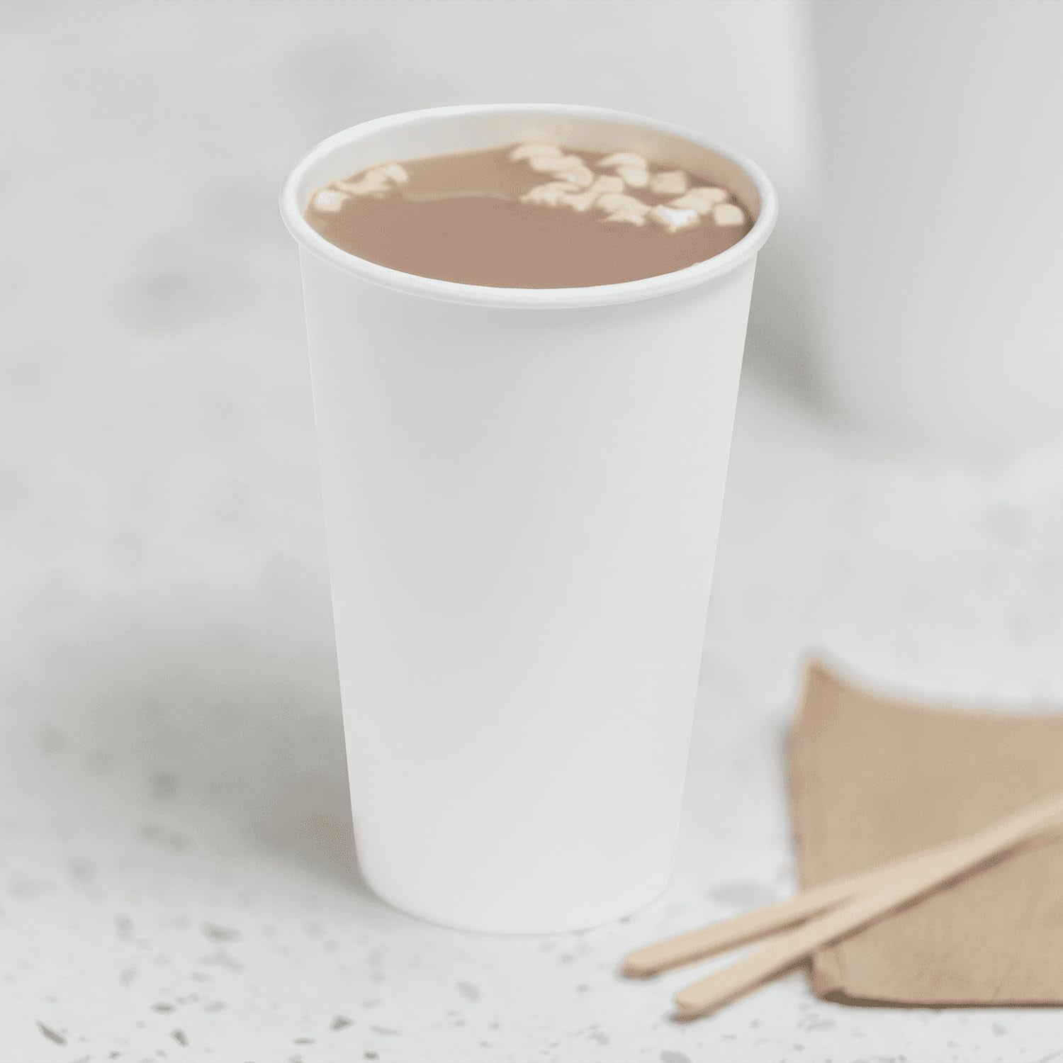 16 oz Paper Coffee Cup [1,000 ct] White Disposable Cup for Hot/ Cold ...