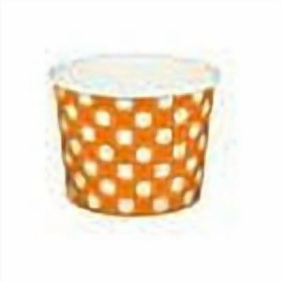 16 oz Paper Hot/Cold Ice Cream Cups - by Frozen Solutions (Polka Dot Orange)