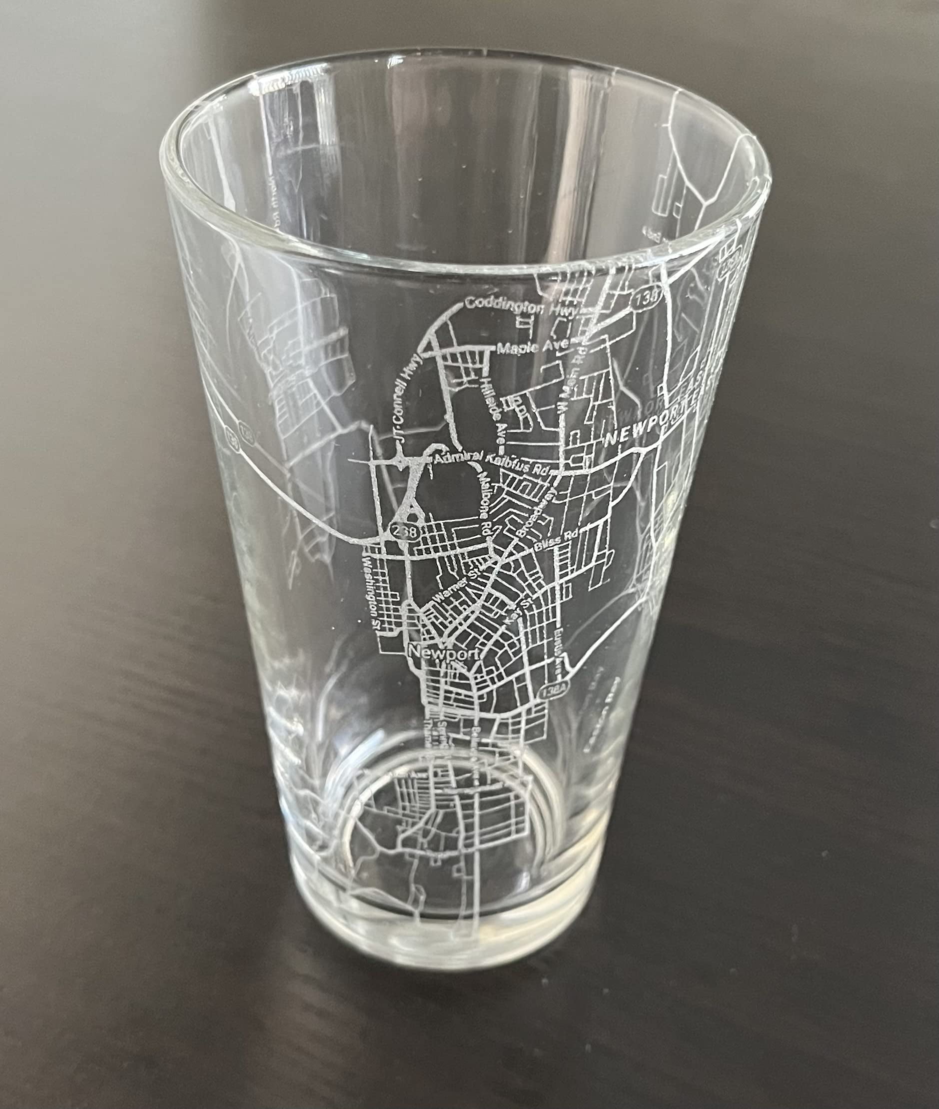 Durham North Carolina Map Pint Glass - 16 Oz Beer Glass With Urban City Map Design, Made In USA