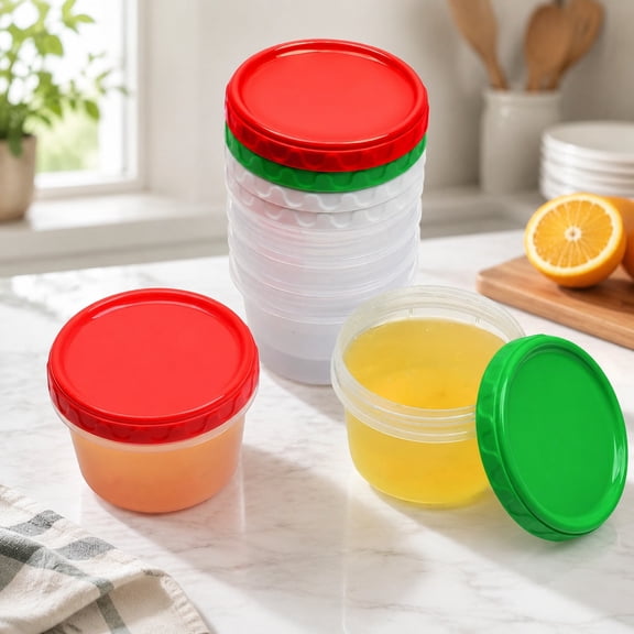 16 oz Plastic Freezer Containers with Lids, BPA Free Airtight Stackable Food Storage Containers, Dishwasher Safe, 6 Pack