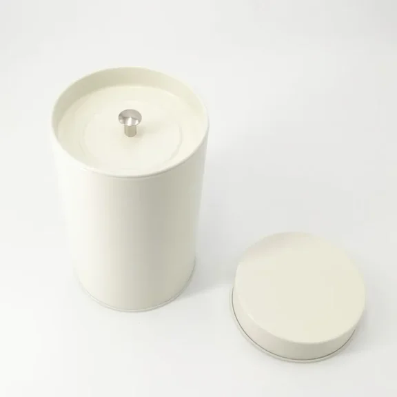 16 oz Round Tea Tin Can with Lid, Double Seal Metal Container for Loose Tea Coffee Sugar and Kitchen Storage