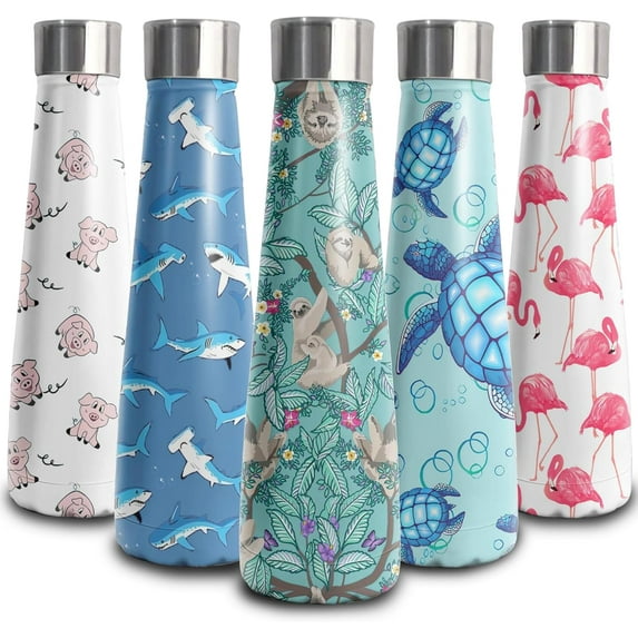 16 oz Sloth Stainless Steel Water Bottle, Leak Proof Cola Shape Thermo, Insulated Sports Flask Travel Coffee Mug Cup Tumbler, Gifts for Woman Animal Lovers