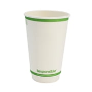 16 oz Smooth Insulated Hot Cups | Tree-Less  Compostable Paper