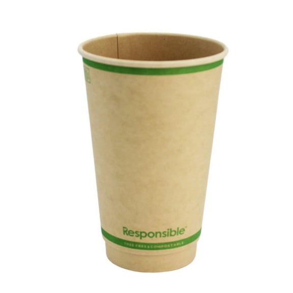 16 oz Smooth Insulated Hot Cups | Tree-Less™ Compostable Paper