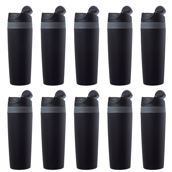 16 oz. Snap Seal Tumbler Travel Mugs - 10 Pack - Black