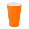 thumbnail image 1 of 16 oz Tangerine Orange Paper Coffee Cup - Ripple Wall - 3 1/2" x 3 1/2" x 5 1/2" - 500 count box, 1 of 2