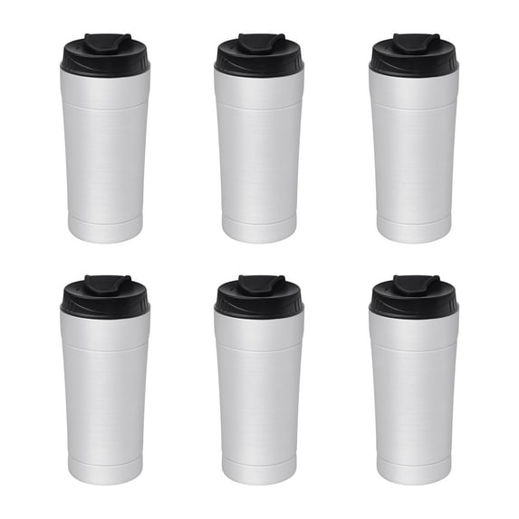 16 oz. Thermal Travel Coffee Tumblers - 6 pack - Silver