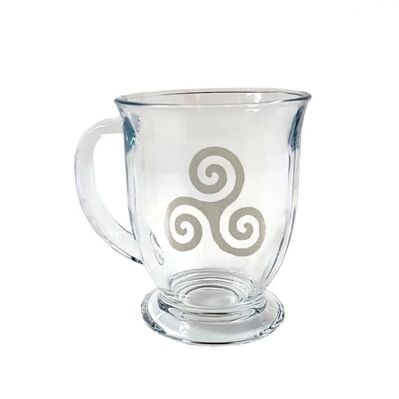 16 oz Triskelion Engraved Glass Coffee Mug