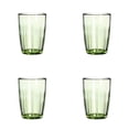 thumbnail image 1 of 16 oz Vertical Striped Acrylic Drinking Cups Set of 4, Transparent Green Tumblers, Reusable Shatterproof Water Cup for Hot Cold Drinks, Stackable, BPA-Free, Dishwasher Safe, 1 of 7