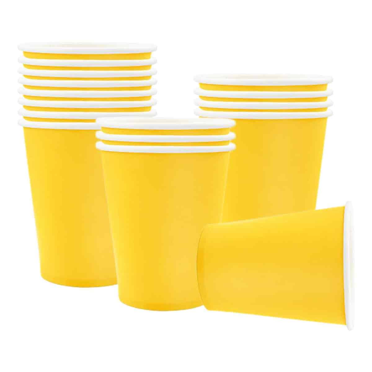 (16 oz, yellow) Disposable plastic cup, 50 pack Helianthus