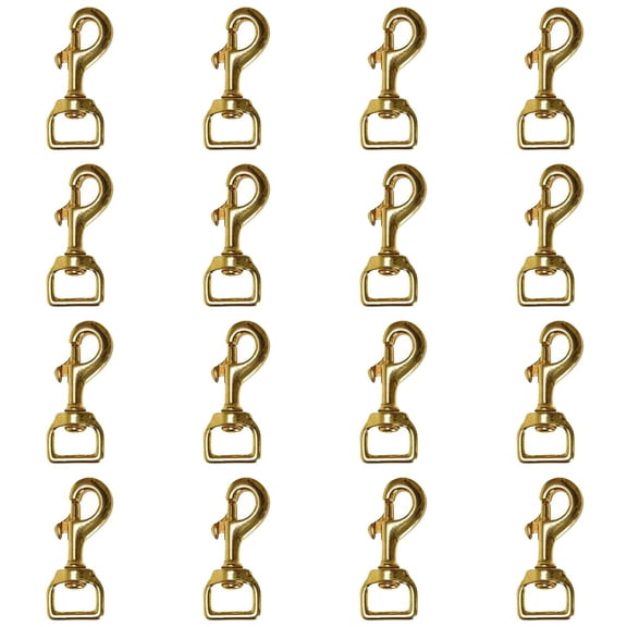 Set of 16 Hilason Swivel Eye Bolt Snap Clip Hooks Solid Brass