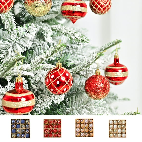 16-pack 6cm Painted Pearl-like Christmas Ball Ornaments, Plastic Holiday Decor, Tree Hanging Decorations,Vsgery