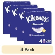 (16 pack) Kleenex Ultra Soft Facial Tissues, 4 Cube Boxes, 60 Tissues per Box, 3-Ply