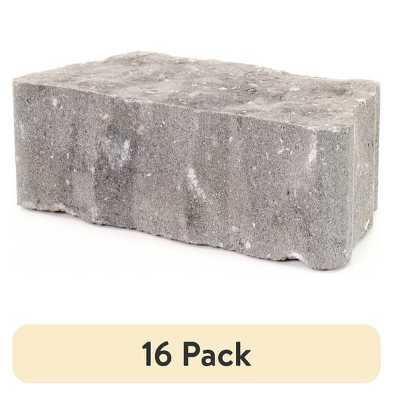 (16 pack) Pavestone 9" Edmond Chicago Blend (Charcoal/Grey) Concrete Retaining Wall