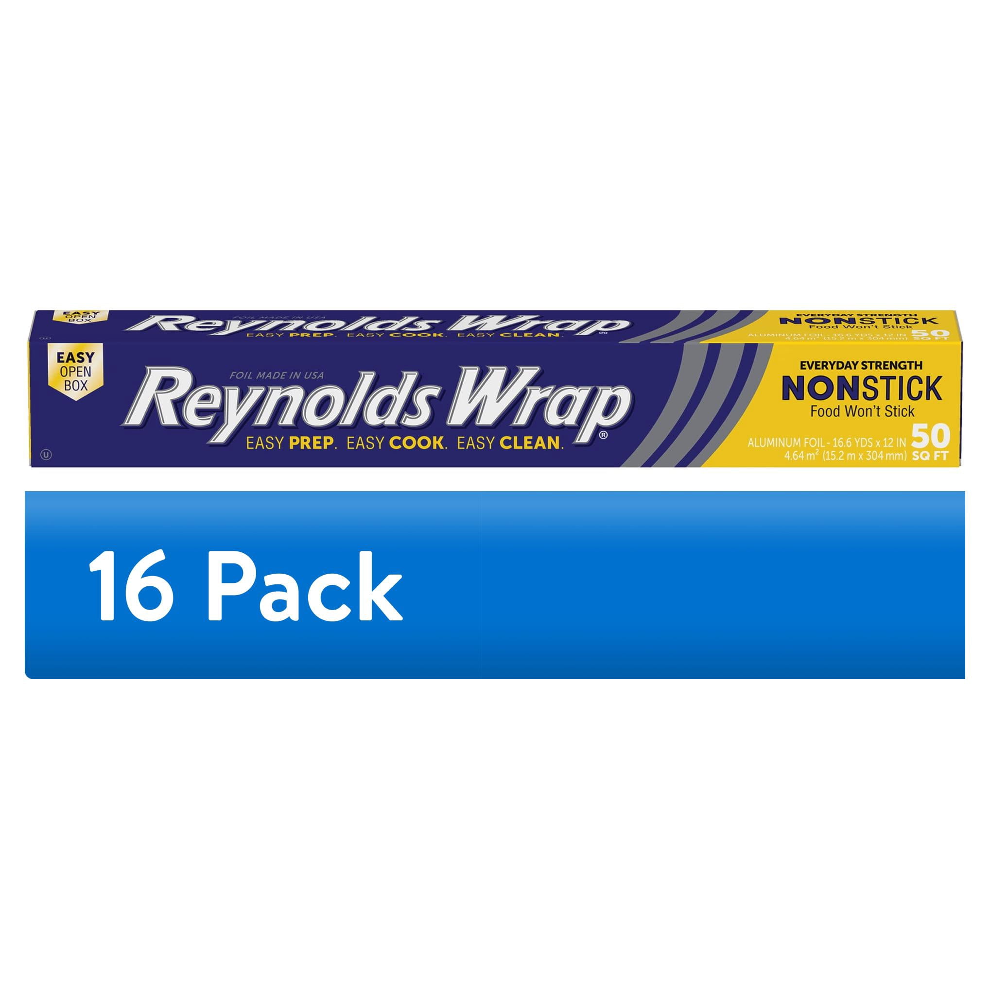 (16 pack) Reynolds Wrap Non-Stick Aluminum Foil Roll, 12 inches Wide, 50 Sq. Ft.