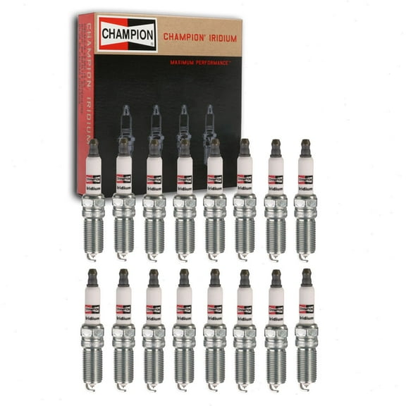16 pc Champion Iridium Spark Plugs compatible with Ford F-250 Super Duty 6.2L V8 2011-2020