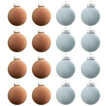 16 pc Christmas Ball Bauble Ornament Velvet Christmas Indoor Outdoor Hanging Decoration Holiday Party Wedding Halloween Thanksgiving Valentine's Day Decor