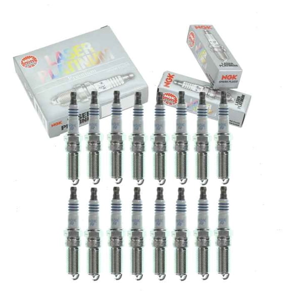 16 pc NGK Laser Platinum Spark Plugs compatible with Ford E-350 Super Duty 6.2L V8 2017-2019