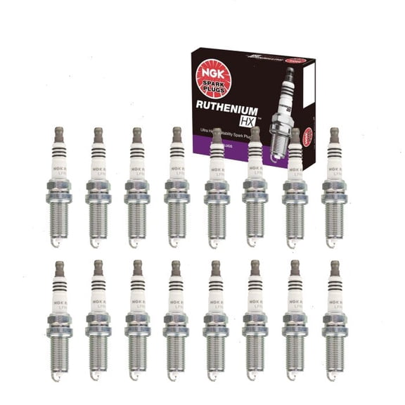16 pc NGK Ruthenium HX Spark Plugs compatible with Mercedes-Benz CL55 AMG 5.5L V8 2003-2006