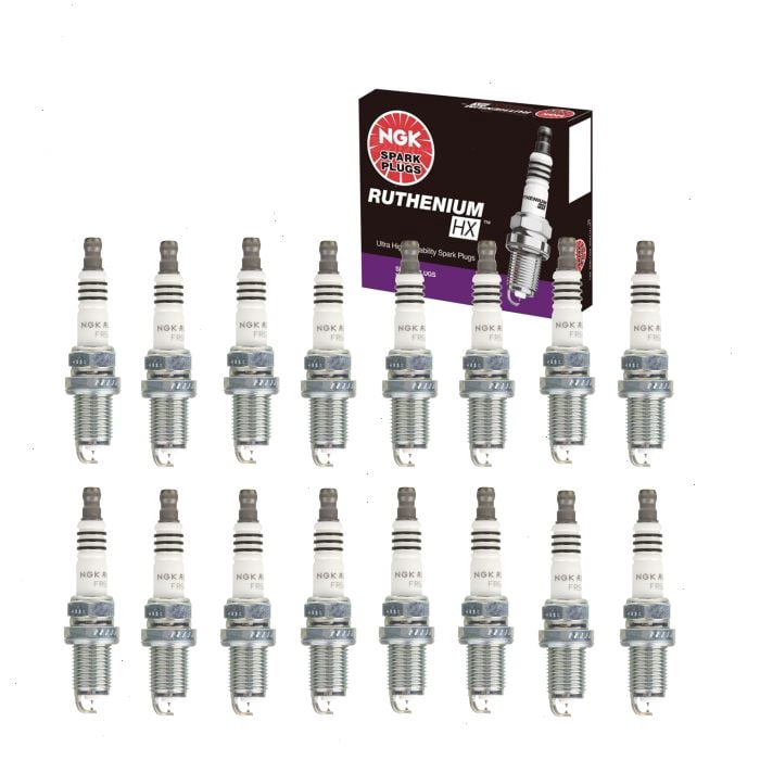16 pc NGK Ruthenium HX Spark Plugs compatible with Mercedes-Benz CLK500 5.0L V8 2003-2006