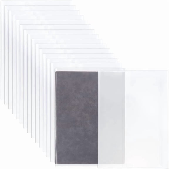 16 pc Transparent PP Book Covers Rectangle Clear 305x475x0.1mm