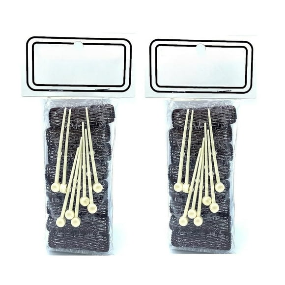 16 pc Vintage Style Hair Roller MINI Small BRUSH ROLLERS & PINS Mesh Hair Curlers With Bristles 2"x 1/2" with Locking Pins Kids Pageants