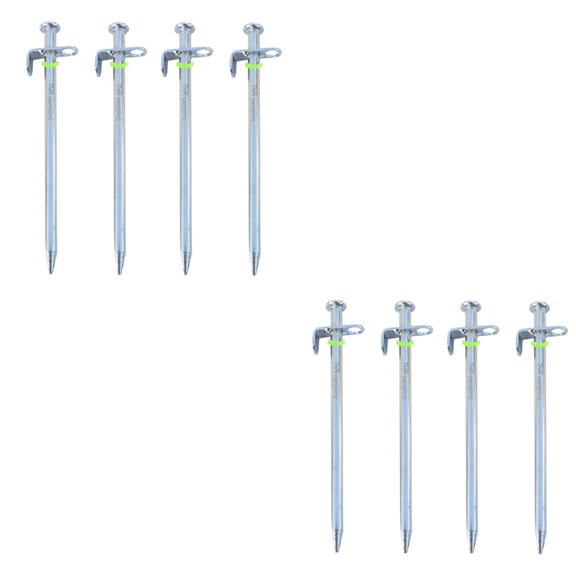 RENACLIPY Premium Anti-Rust Steel Tent Pegs Silver for Stable Support 8Pcs