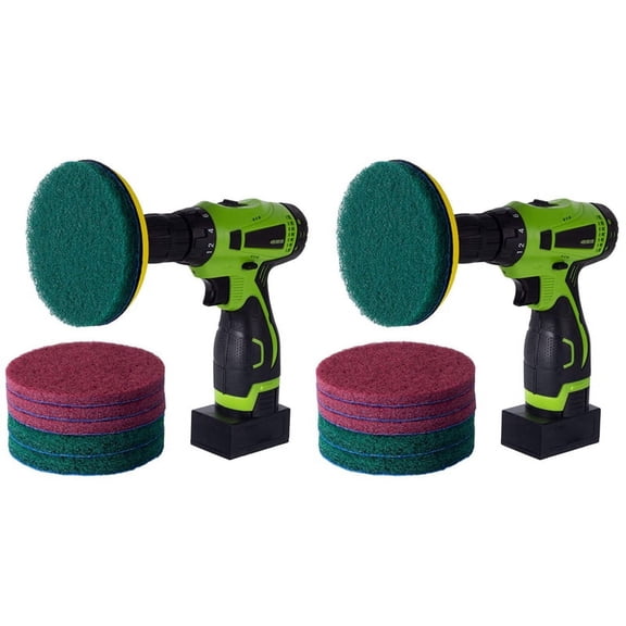 16 pcs 5 Inch Drill Power Brush Tile Scrubber Scouring Pads Cleaning Kit, (Drill NOT Included)