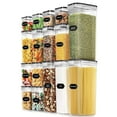 thumbnail image 1 of Airtight Food Storage Containers with Lids, 16 pcs Plastic Kitchen and Pantry Organization Canisters for Cereal, Dry Food, Flour and Sugar, BPA Free, Includes 20 Labels, 1 of 6