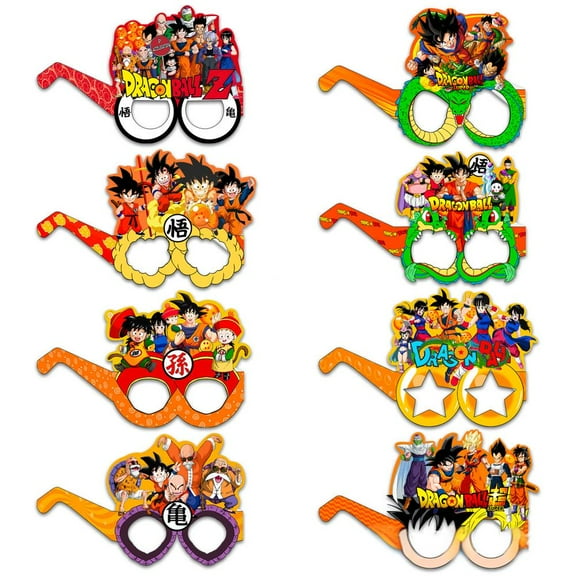 16 pcs Son Goku Birthday Glasses, Happy Birthday glasses, Novelty Funny Photo Booth Props for Party, glasses for Kids Adults Party Favors