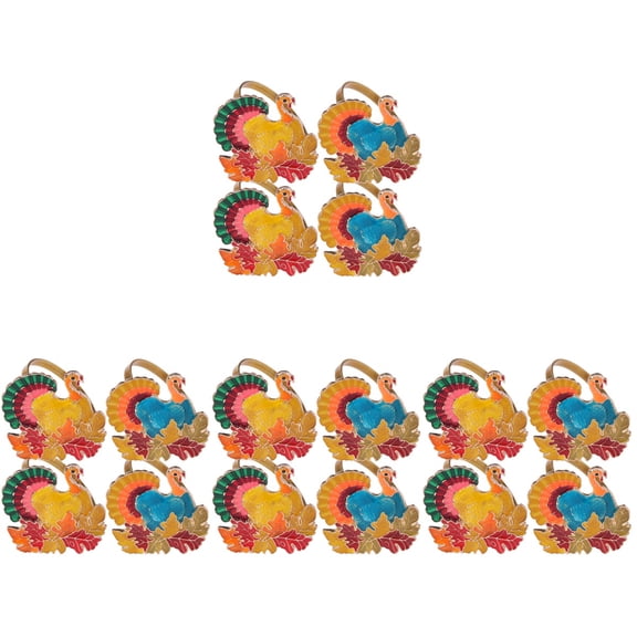 16 pcs  Turkey Maple Shaped Napkin Rings Thanksgiving Day Party Napkin Buckles