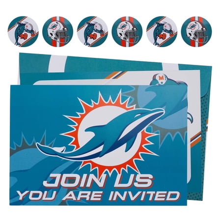 16-piece Dolphin Sports Party Invitation Set with Envelopes and Stickers, Miami Theme Blue and White, Blank Invitations for Birthday Parties, Birthday Party Decorations