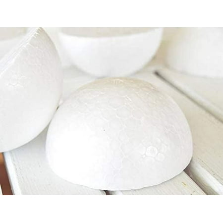 16 piece Half Round Foam Styrofoam Polystyrene Ball (5 Inch) for Crafting Painting Drawing