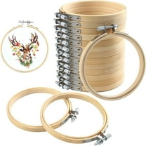 16 pieces 4 inch Embroidery Hoops Adjustable Natural Material Circle Cross Stitch Hoop Ring Bulk Wooden Round Embroidery Hoop for Art Craft Handy Sewing and Christmas Decoration