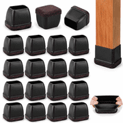 SHINEOFI 10pcs Non-Skid Chair Leg Covers and Furniture Floor Protectors, Sturdy Silicone Chair Leg Tips for Hardwood Floors, Gray Square Set
