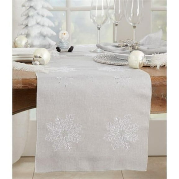16 x 108 in. Snowflake Design Table Runner, Silver