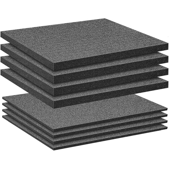 16" x 12" Pick and Pluck Foam Inserts for Tool Box 8 Pack High-Density Polyurethane Foam Sheets (40.4in + 40.8in), Customizable Toolbox Padding for Equipment, Tools, Cameras & Cases