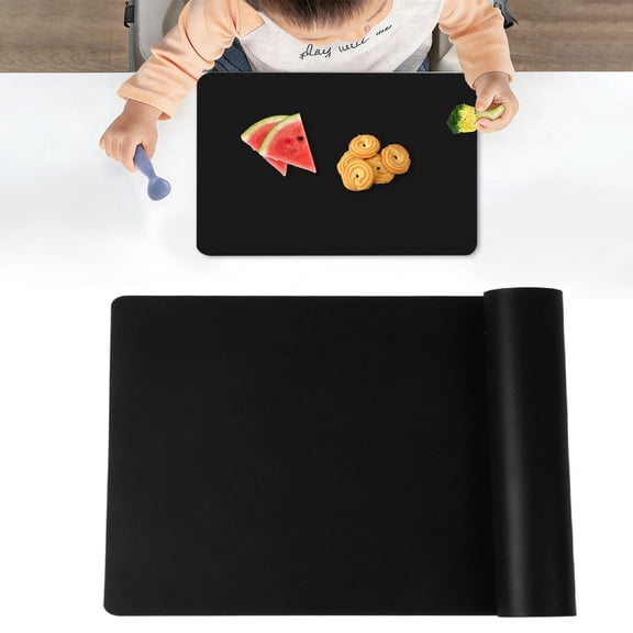 16" x 12" Silicone Mats for Kitchen Counter, Non-slip Waterproof Large Countertop Protector Mat, Heat Resistant Mat, Silicone Craft Mat, Silicone Placemat, Black