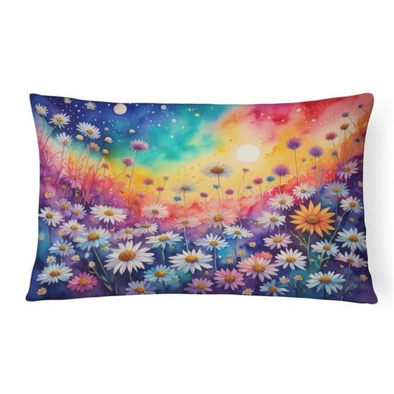 16 x 12 in. Unisex Asters in Color Fabric Decorative Pillow