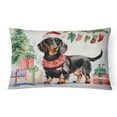 thumbnail image 1 of 16 x 12 in. Unisex Black & Tan Dachshund Christmas Fabric Decorative Pillow, 1 of 1